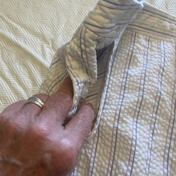 Skort Pickleball Tennis Golf Dockers Size 4 Seersucker 6 Pockets White Red Blue - Picture 11 of 13